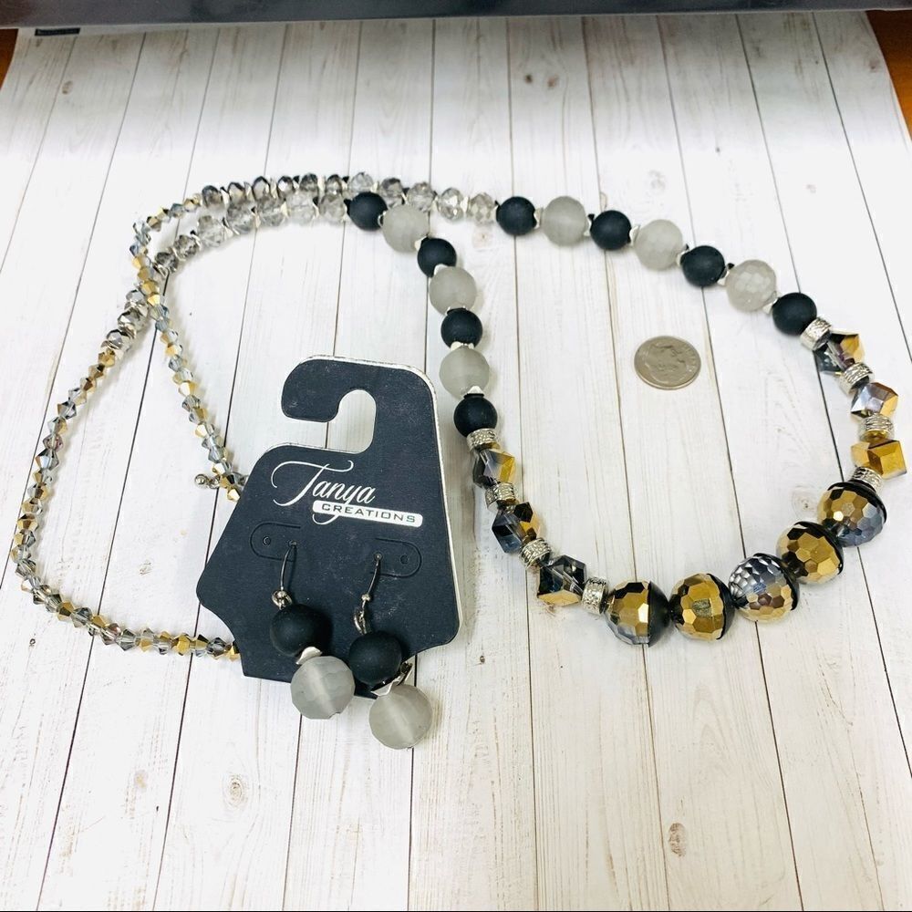 Tanya Creations Beaded Necklace Earrings Set‎
